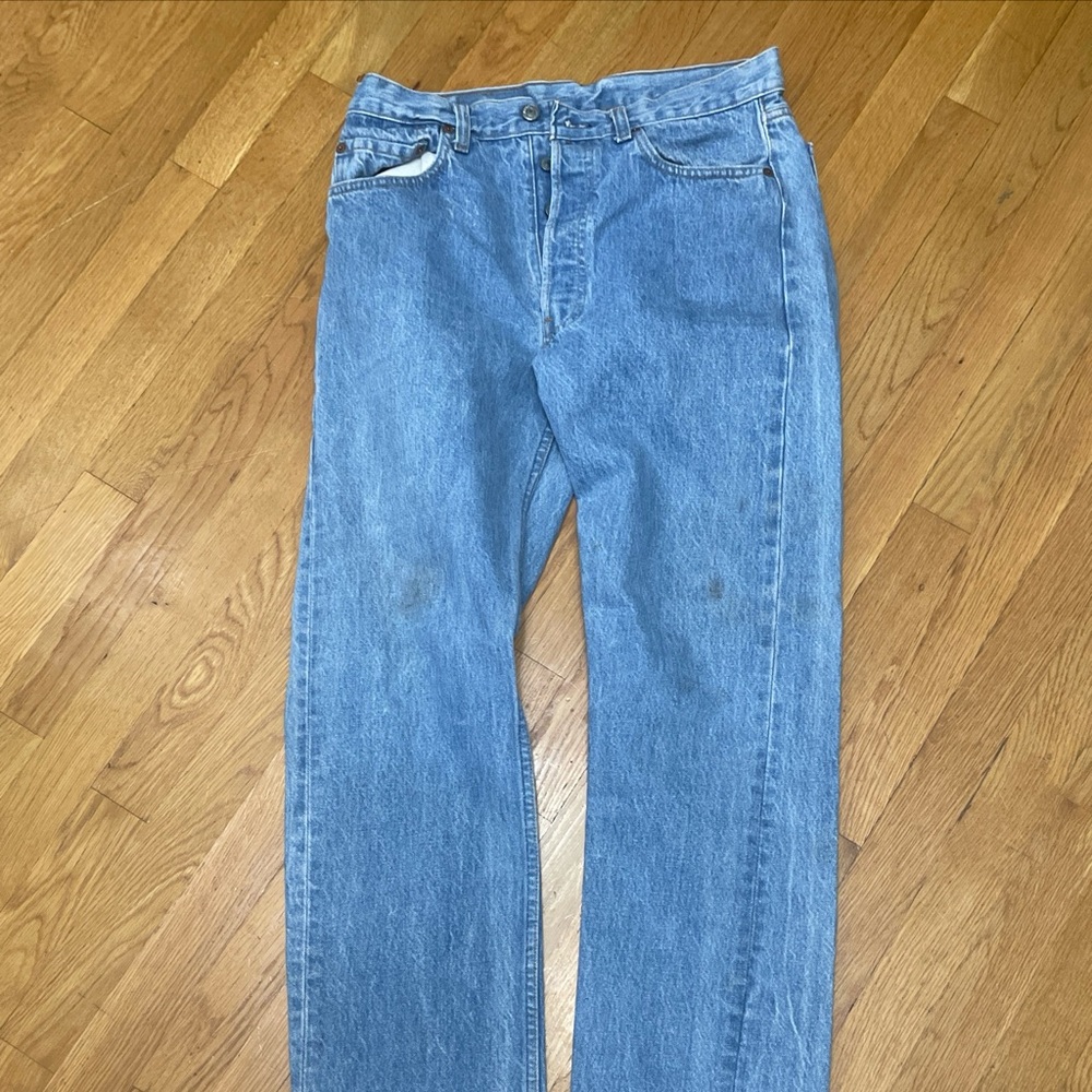 Vintage Levi's 501 XX Light Wash Distressed Jeans button fly RARE